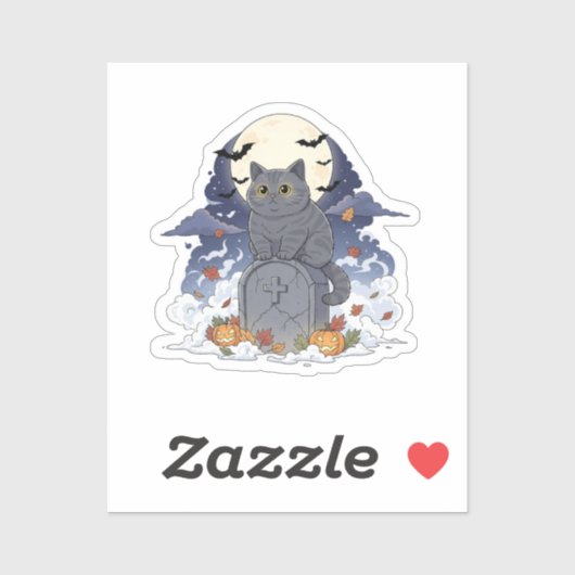 墓地ブリット – ブリティッシュ・ショートヘア・キャット・ハロウィン シール (シート)