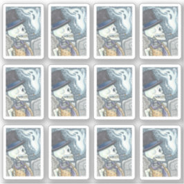 墓地不気味の死者スカル喫煙幽霊 シール