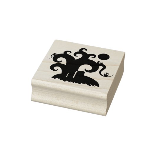 墓地不気味シルエットアートスタンプ ラバースタンプ (スタンプ)