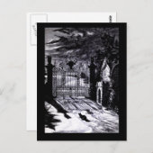 墓地不気味シーンハロウィンカード ポストカード (正面/裏面)