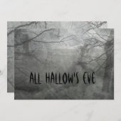 墓地不気味ハロウィン招待状 招待状 (正面/裏面)