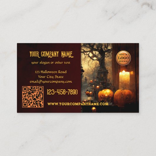 墓地不気味ハロウィン 名刺 (裏面)