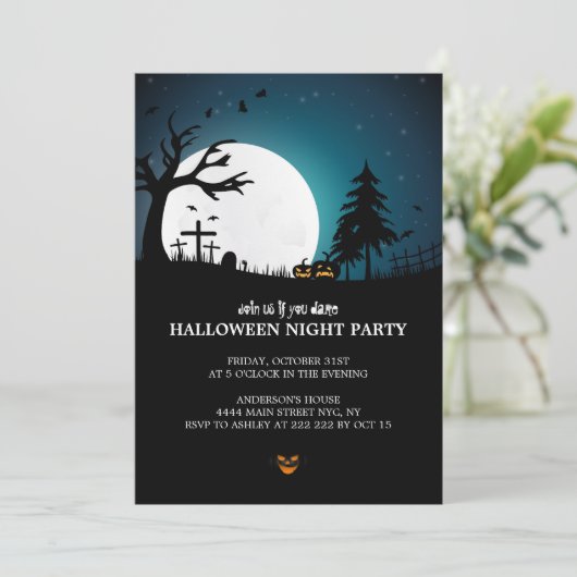 墓地不気味ハロウィン 招待状 (スタンド正面)