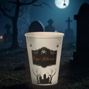 墓地不気味ハロウィン 紙コップ