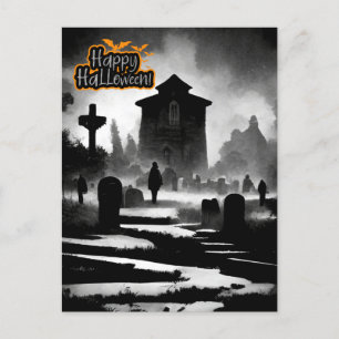 墓地不気味ハロウィーンの日 シーズンポストカード