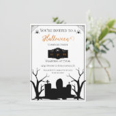 墓地不気味ハロウィーンの衣装パーティー 招待状 (スタンド正面)