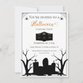 墓地不気味ハロウィーンの衣装パーティー 招待状 (正面)