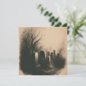 墓地不気味ヴィンテージイラストレーションゴシック カード (スタンド正面)