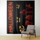 墓地不気味墓地ハロウィーン不気味な目 タペストリー (インサイチュ)