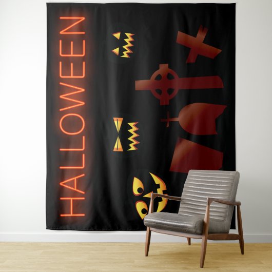 墓地不気味墓地ハロウィーン不気味な目 タペストリー (インサイチュ)