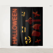墓地不気味墓地ハロウィーン不気味な目 タペストリー (正面)
