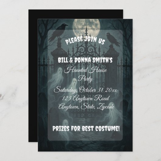 墓地不気味墓地ハローウィンパーティ 招待状 (正面/裏面)