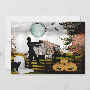 *~*墓地不気味歩くデッドハロウィーンカード