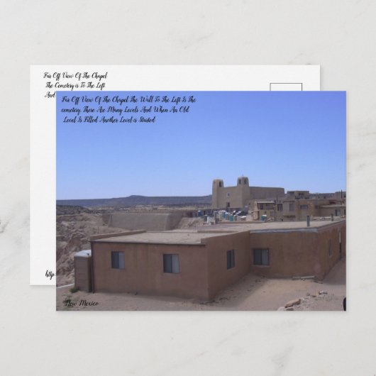 墓地付きプエブロ礼拝堂離れ ポストカード (正面/裏面)