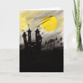 墓地幽霊のよく出るの水の色のハロウィーンカード カード (正面)