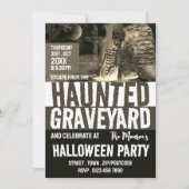 墓地幽霊のよく出るテーマエスケープルームハロウィン 招待状 (正面)