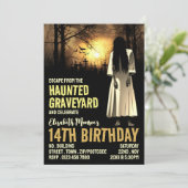 墓地幽霊のよく出るテーマエスケープルームバースデーパーティー 招待状 (スタンド正面)