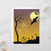 墓地幽霊のよく出るハロウィーンシーン、ハロウィン カード (正面/裏面インサイチュ)