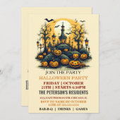墓地幽霊のよく出るハローウィンパーティ招待状 招待状 (正面/裏面)