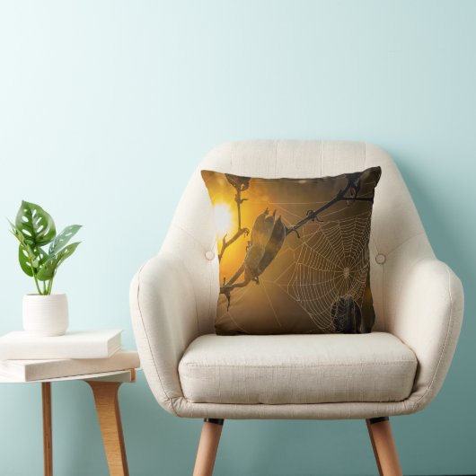 墓地幽霊のよく出る枕のクモの巣 クッション (椅子)