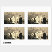 墓地幽霊のよく出る長方形シール 長方形シール (シート)