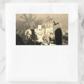 墓地幽霊のよく出る長方形シール 長方形シール (バッグ)