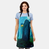 墓地幽霊不気味な視線 エプロン (着用した状態)