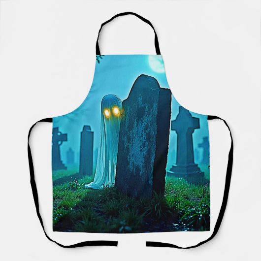墓地幽霊不気味な視線 エプロン (正面)
