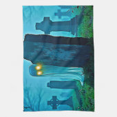 墓地幽霊不気味な視線 キッチンタオル (縦)