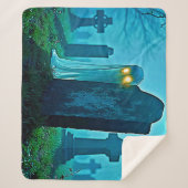 墓地幽霊不気味な視線 シェルパブランケット (正面)