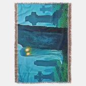 墓地幽霊不気味な視線 スローブランケット (正面縦)