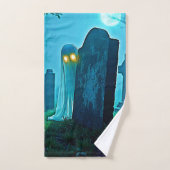 墓地幽霊不気味な視線 バスタオルセット (ハンドタオル)