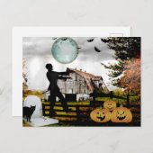 *~*墓地歩くデッド不気味ハロウィーンカード ポストカード (正面/裏面)