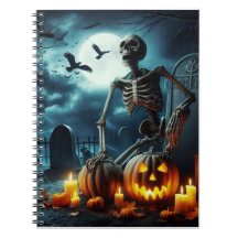 墓地、墓の上に座っているスケルトン。