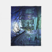 墓地・墓地付怖い墓地 フリースブランケット (正面)