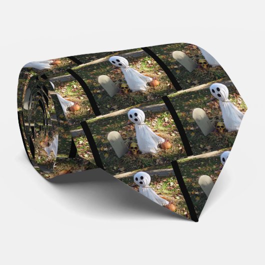 墓地、幽霊、カボチャ ネクタイ (ロール)