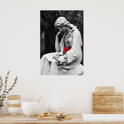 墓地B&Wカラーバラ ポスター (キッチン)