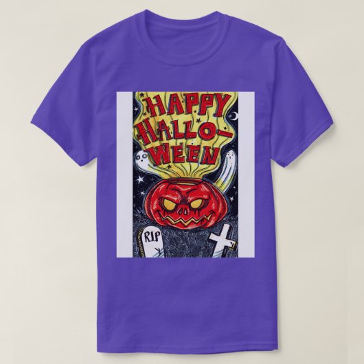 墓地Oランタン幽霊 Tシャツ (デザイン正面)