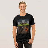 墓場でユーモアあふれる トライブレンドTシャツ (正面全面)