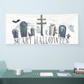 墓場に集うゴーストのハロウィン 横断幕 (トレードショー)
