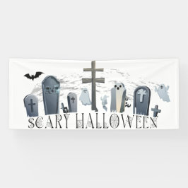 墓場に集うゴーストのハロウィン 横断幕