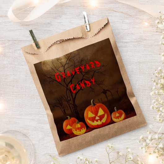 墓場のキャンディ ハロウィン 怖い墓場 フェイバーバッグ (クリップ留めされた状態)