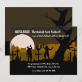 墓場のゾンビ ハロウィン招待状 招待状 (正面/裏面)