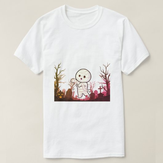 墓場のミイラ。ハロウィンの日 Tシャツ (デザイン正面)