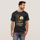 墓場の光 - スケルトンハロウィン Tシャツ (正面フル)