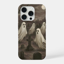 墓場の満月下の四つの幽霊 iPhone 15 PROケース
