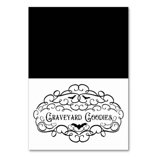 墓場の美味しさ ヴィンテージ ハロウィン 食品 テント テーブルナンバー (正面)