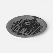 墓場の誓い ブラック＆グレイ ゴシックウェディング ペーパープレート (アングル)