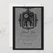 墓場の誓い ブラック＆グレー ゴシック 結婚式 RSVP 招待状 (正面)