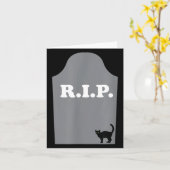 墓場の黒猫ハロウィン カード (黄色い花)